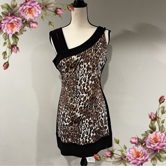 Animal print sleeveless midi dress - Picture 1 of 13
